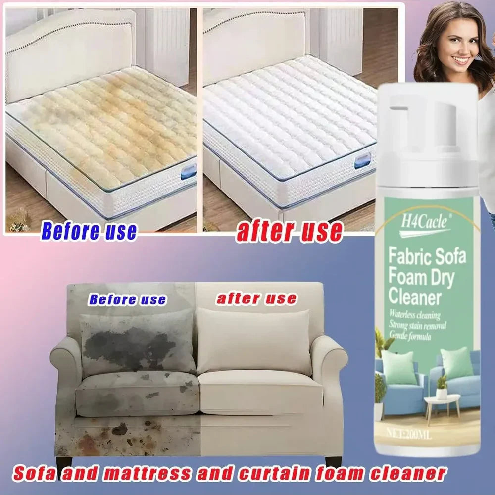 2x Détachants Mousse à Sec pour Tissu - Matelas, Canapé, Tapis